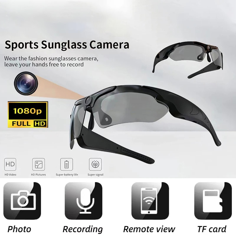 Outdoor Sport Camera - Occhiali Intelligenti con Telecamera HD 1080P,